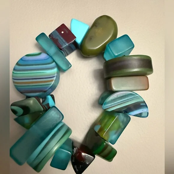 Sobral resin handmade in Brazil elastic Indiana Jones bracelet - Picture 2 of 2